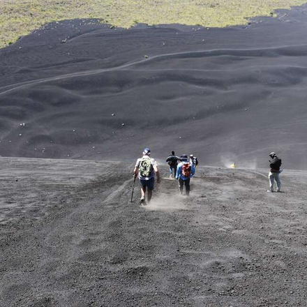 Running down the Cerro Negro volcano - Photo by Andrew Heppleston