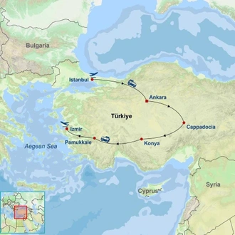 tourhub | Indus Travels | Picturesque Solo Türkiye Tour | Tour Map