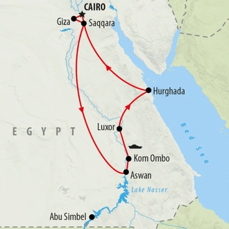 tourhub | On The Go Tours | King Ramses with Cruise - 13 days | Tour Map