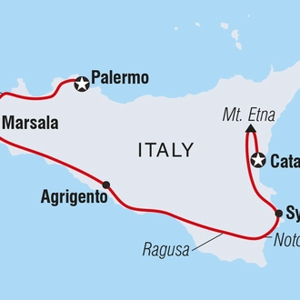 tourhub | Intrepid Travel | Italy: Highlights of Sicily | Tour Map
