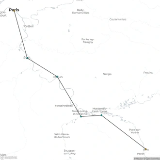 tourhub | CroisiEurope Cruises | Medieval France, Romance of Fontainebleau and Paris (port-to-port cruise) | Tour Map