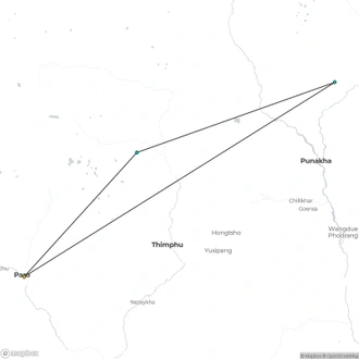 tourhub | Le Passage to India | Bhutan, 6 days tour (On Request) | Tour Map