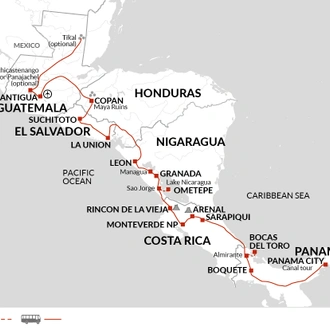 tourhub | Explore! | Central American Explorer | Tour Map