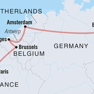 tourhub | Intrepid Travel | Paris to Berlin  | Tour Map