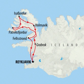 tourhub | On The Go Tours | Westfjords of Iceland - 8 days | Tour Map