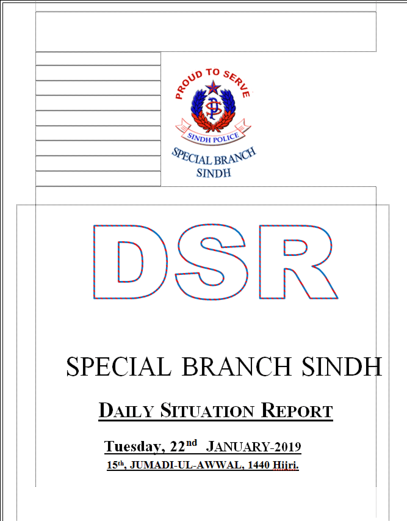 Figure 8 – DSR & CSR of Special Branch Sind.exe