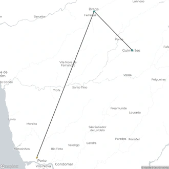 tourhub | Travel Editions | Almond Blossom and the Gardens of the Douro Valley Tour | Tour Map