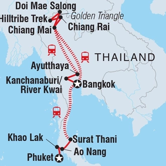 tourhub | Intrepid Travel | Thailand Adventure West Coast (Nov - Apr) | Tour Map