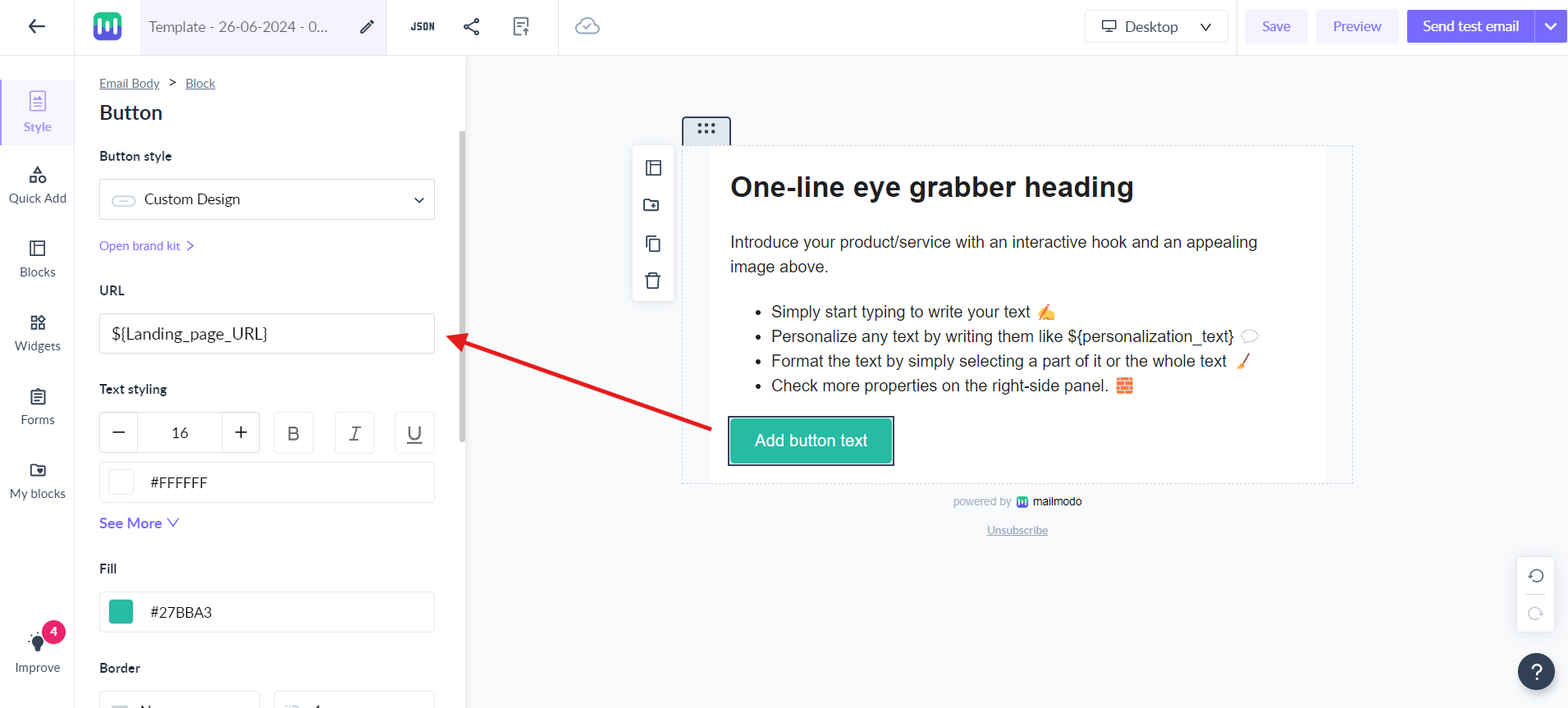 How to use personalization parameter in your template?