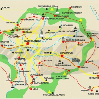 tourhub | Mount Adventure Holidays | Kathmandu mountain Bike Tour | Tour Map
