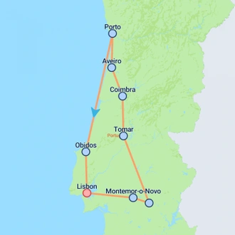 tourhub | On The Go Tours | Totally Portugal - 8 days | Tour Map