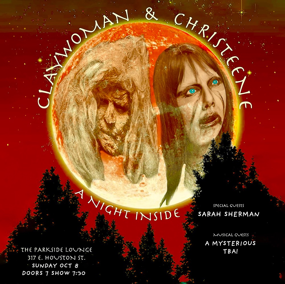 Poster for Claywoman and Christeene show on Oct 8