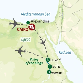 tourhub | Titan Travel | Cairo, Alexandria and a Nile Cruise | Tour Map