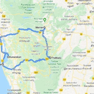 tourhub | Panda Experiences | Best of Kerala Tour | Tour Map
