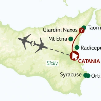 tourhub | Saga Holidays | Sicilian Escape | Tour Map
