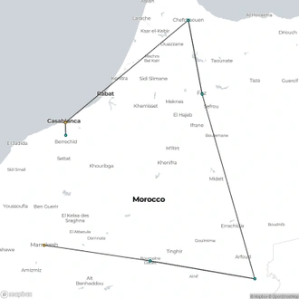 tourhub | Morocco Magic Trip | 7 Day Tour From Marrakech to Casablanca (Private) | Tour Map