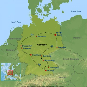 tourhub | Indus Travels | Best of Germany | Tour Map
