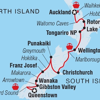 tourhub | Intrepid Travel | Premium New Zealand Encompassed | Tour Map