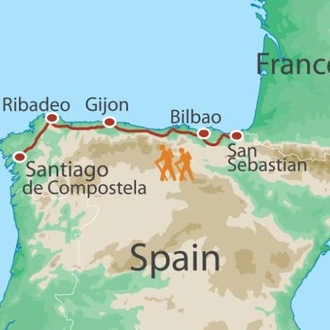 tourhub | UTracks | Camino Norte - Bilbao to Santiago | Tour Map