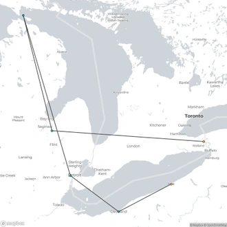 tourhub | Tours of Distinction | Mackinac Island feat. Niagara Falls | Tour Map