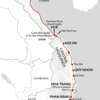 tourhub | Explore! | Upgraded - Cycle Vietnam | Tour Map