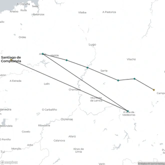 tourhub | UTracks | Camino - Pilgrims and Paradors | Tour Map