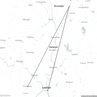 tourhub | Silk Road Trips | 2-Day Leshan & Mt Emei Trip from Chengdu | Tour Map