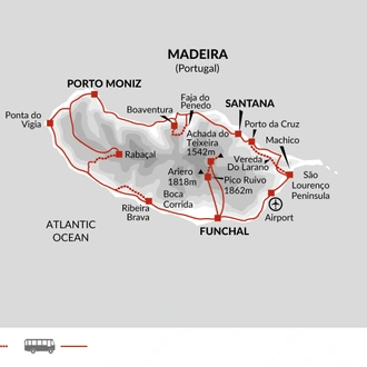 tourhub | Explore! | Walking in Madeira | Tour Map