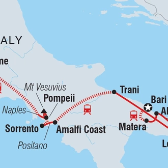 tourhub | Intrepid Travel | Rome to Southern Italy | Tour Map