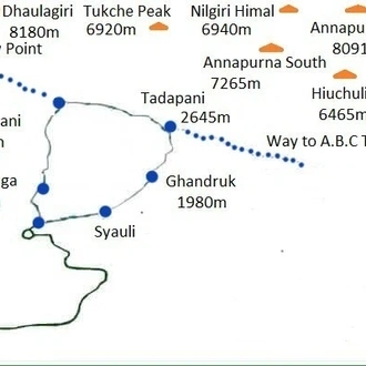 tourhub | Sherpa Expedition & Trekking | Ghorepani Poon Hill Trek 6 Days | Tour Map
