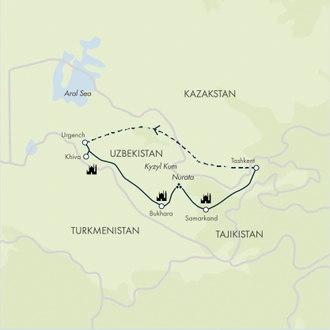 tourhub | Exodus Adventure Travels | Uzbekistan Uncovered | Tour Map