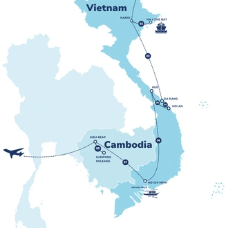 tourhub | Tweet World Travel | Highlights Of Vietnam And Cambodia | Tour Map