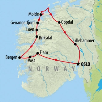 tourhub | On The Go Tours | Fjords, Charms & Traditions - 8 days | Tour Map