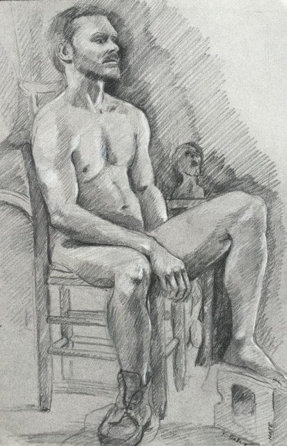 Seated pencil sketch
