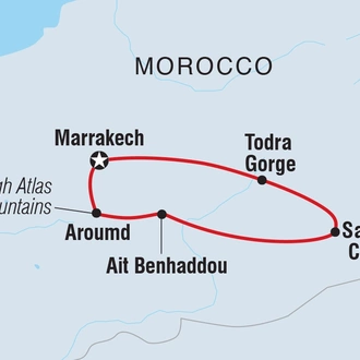 tourhub | Intrepid Travel | One Week in Morocco: Sahara & Todra Gorge | Tour Map