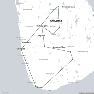 tourhub | Encounters Travel | Sri Lanka on a Shoestring | Tour Map