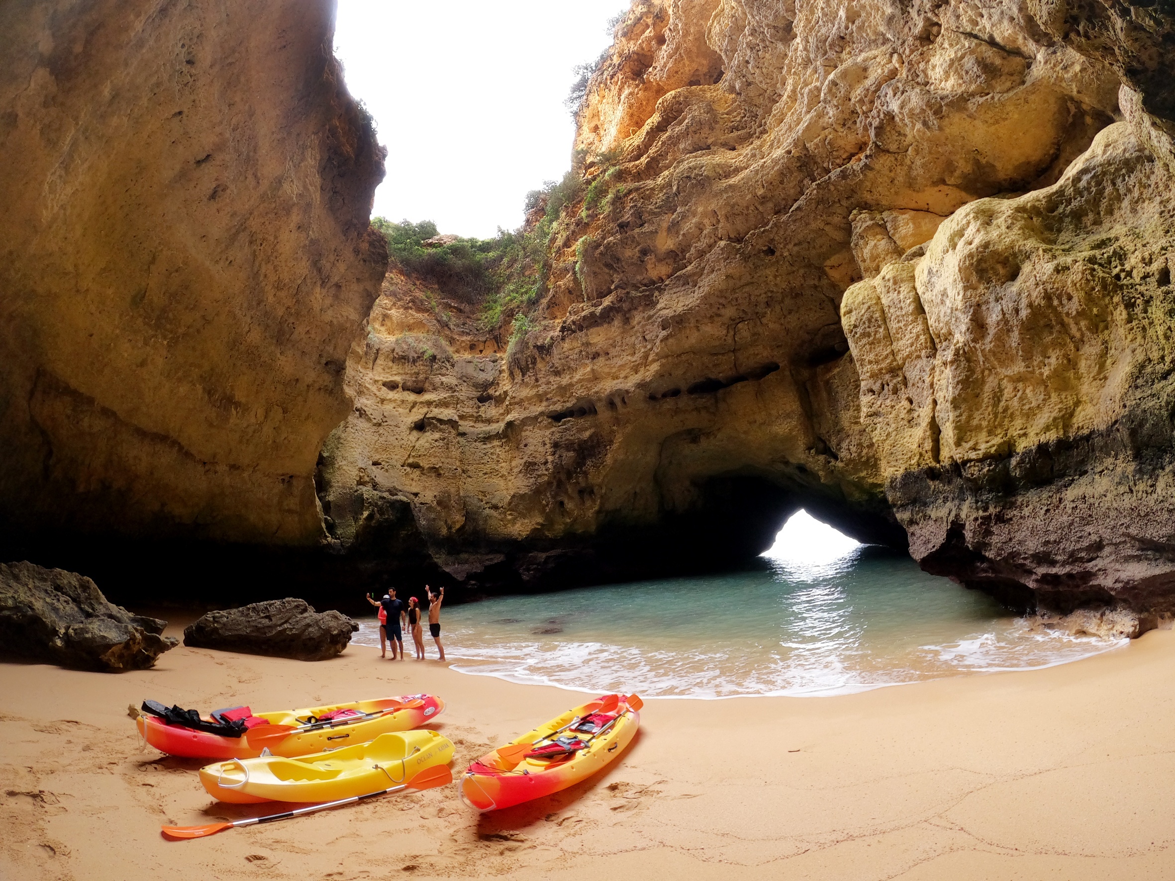 Kayak Tour in Benagil Caves from the beach