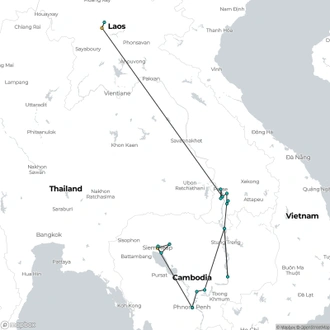 tourhub | Crooked Compass | Laos and Cambodia Discoverer | Tour Map