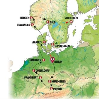 tourhub | Europamundo | Germany and Scandinavia end Copenhague | Tour Map