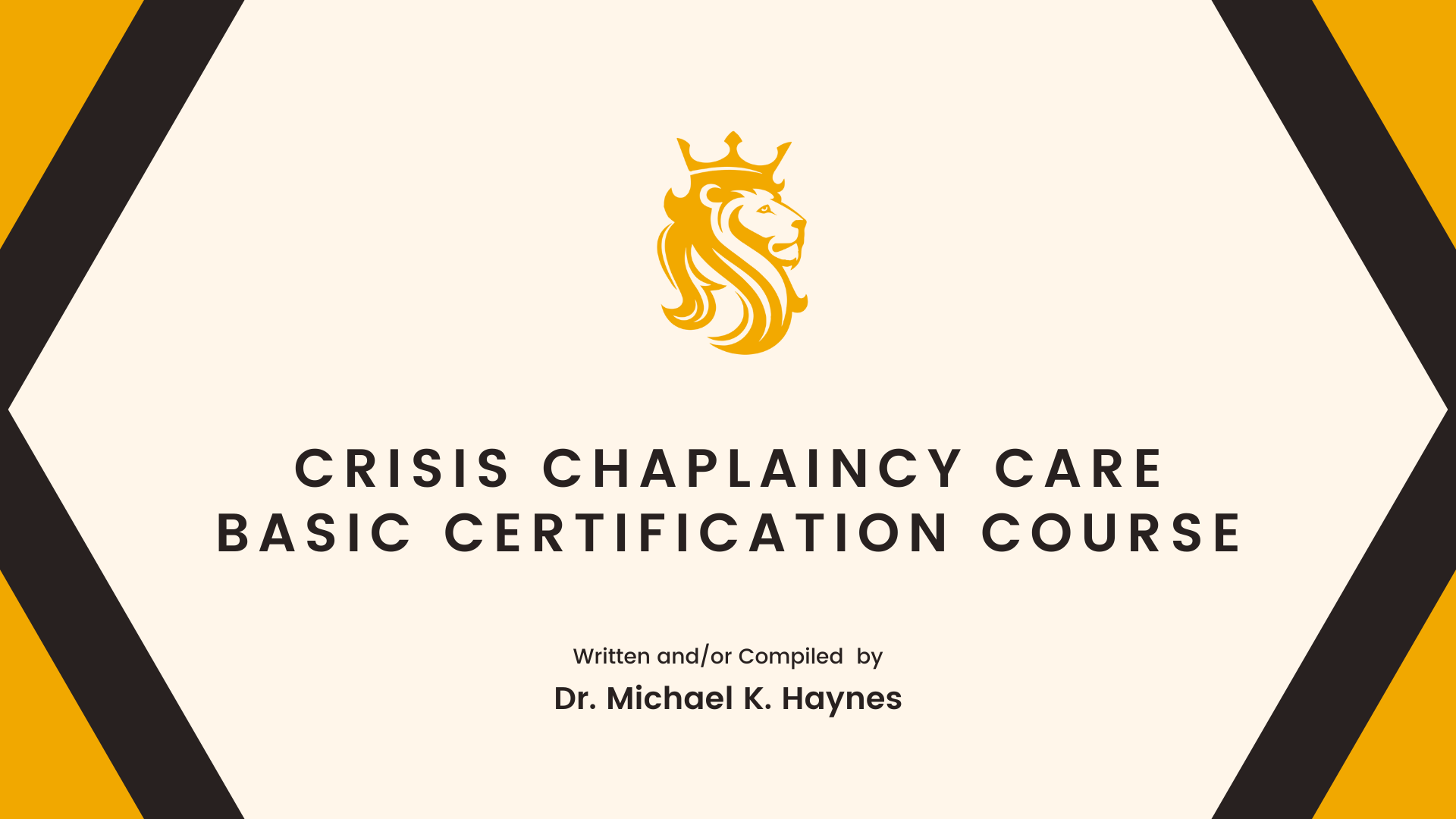 Crisis Chaplaincy Care Basic Certification Course Training School