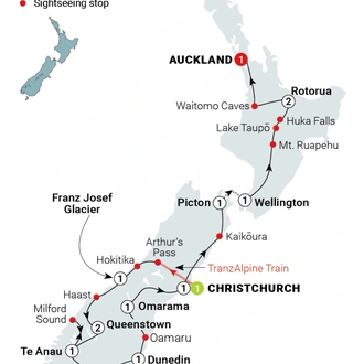 tourhub | AAT Kings | New Zealand Marvel | Tour Map