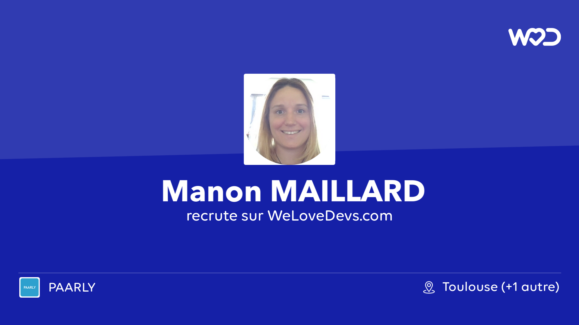 💙 Manon MAILLARD, Human resources manager at PAARLY is hiring ...