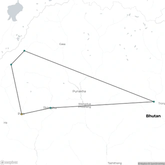 tourhub | The Natural Adventure | Jomolhari Base Camp Trek | Tour Map