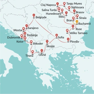 tourhub | Travel Talk Tours | Splendours of Balkans and Transylvania | Tour Map