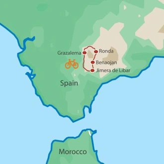 tourhub | UTracks | Ronda and the Sierra de Grazalema by Bike | Tour Map