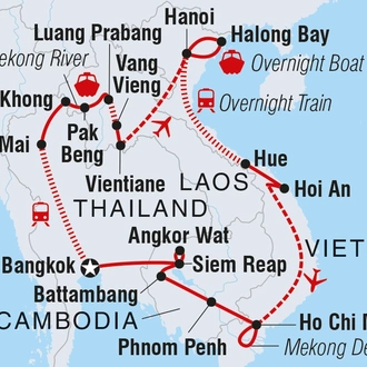 tourhub | Intrepid Travel | South East Asia Loop | Tour Map