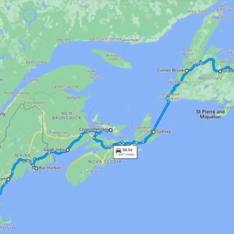 tourhub | Global Dream Travel | U.S. and Canadian North-Eastern Provinces | Tour Map