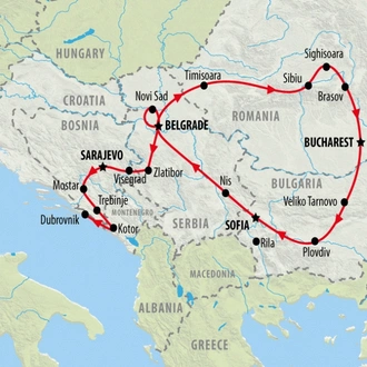 tourhub | On The Go Tours | Belgrade, Bulgaria & Bosnia - 16 days | Tour Map