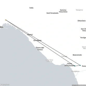 tourhub | Escursioni Italiane Srl | Naples, Pompeii and Mt. Vesuvius: 'O Sole Mio | Tour Map