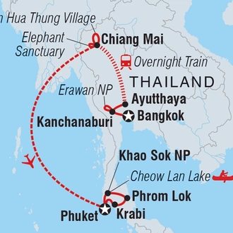 tourhub | Intrepid Travel | Best of Thailand Family Holiday | Tour Map